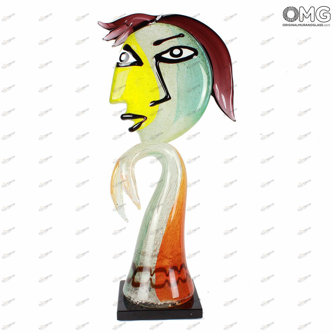 379 ORIGINALMURANOGLASS Скульптура Женщина - по мотивам Пикассо -автор Alessandro Barbaro - муранское стекло OMG 25 см PICASSO