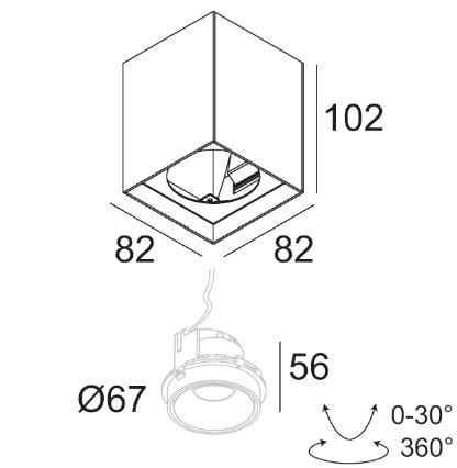 Квадратный регулируемый светодиодный прожектор Deltalight Grid On ARCH-00050201 - Вид №2