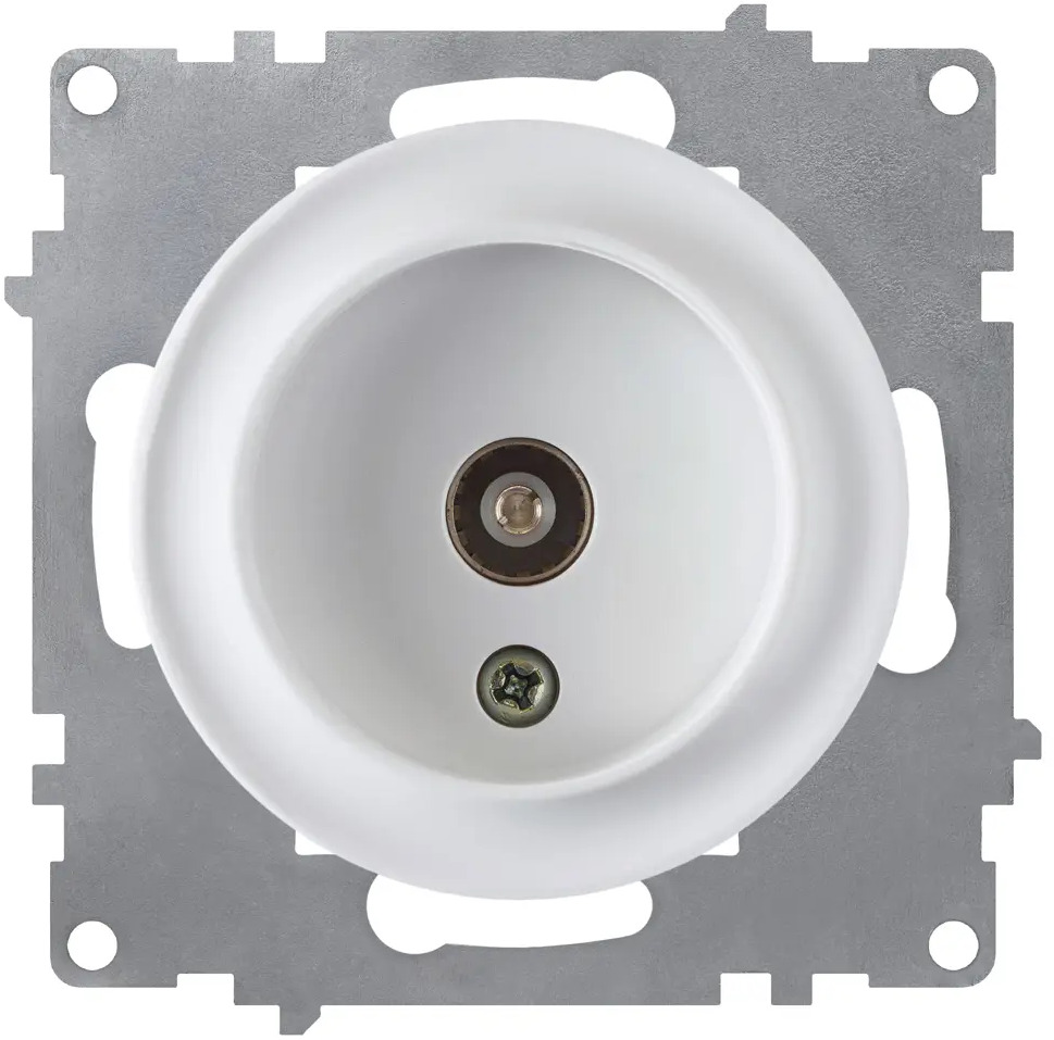 Телевизионная розетка OneKeyElectro Florence белая для скрытого монтажа 82126967