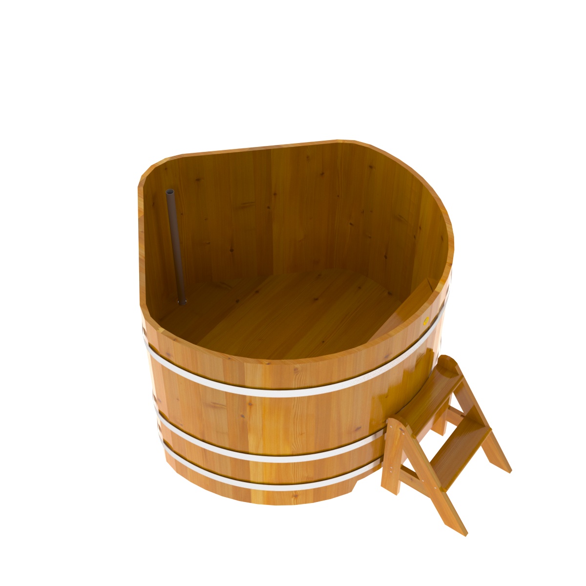 2318 Купель угловая из лиственницы Рустик 1,37х1,37х1,0 натуральная Alyarus  - Вид №2