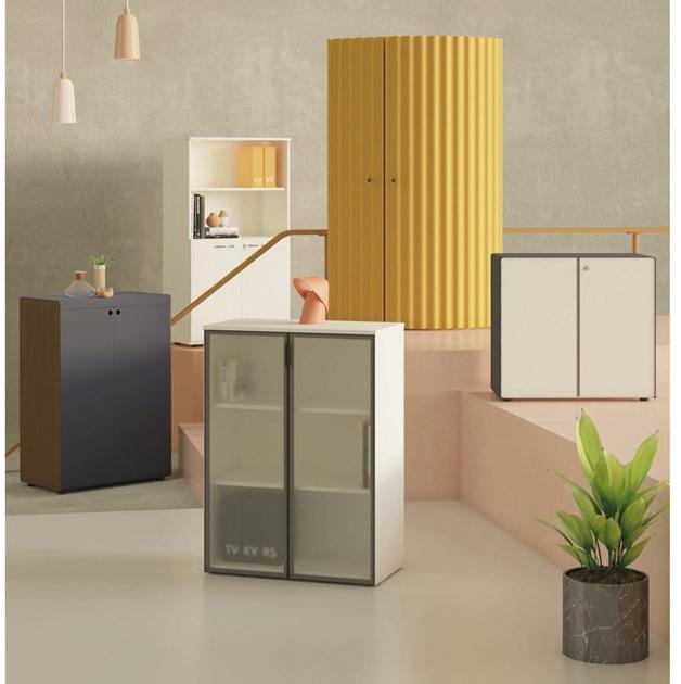 Ersa Низкий офисный шкаф из меламина с распашными дверцами с замком Steam sun-id-1462622 - Вид №1