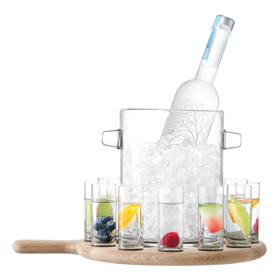 Набор из ведерка для льда и 12 стопок на подставке 38,5 см прозрачный, дуб Paddle LSA INTERNATIONAL PADDLE 00-3863171 Прозрачный  - Вид №4