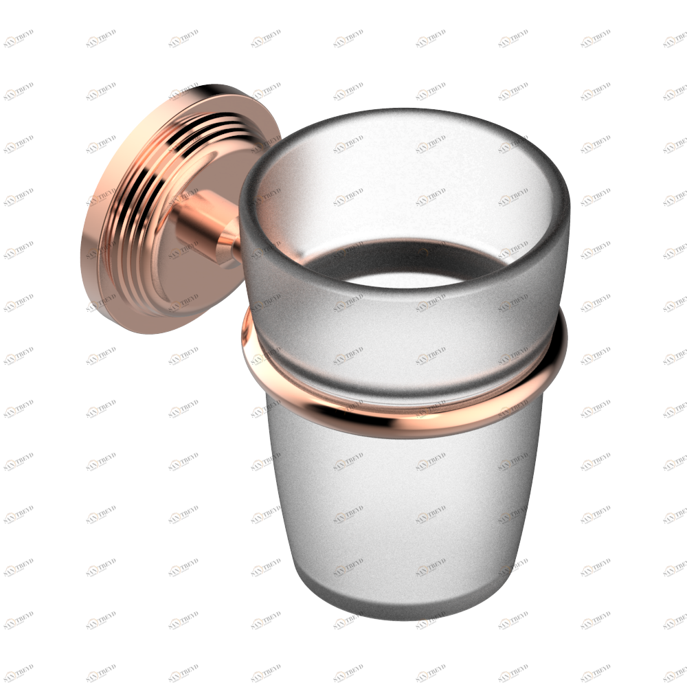 U9H-536 Стакан настенный для зубных щёток Thg-paris West coast с ручками-рукоятками с белым ониксом Blush PVD U9H-536 CAT.F