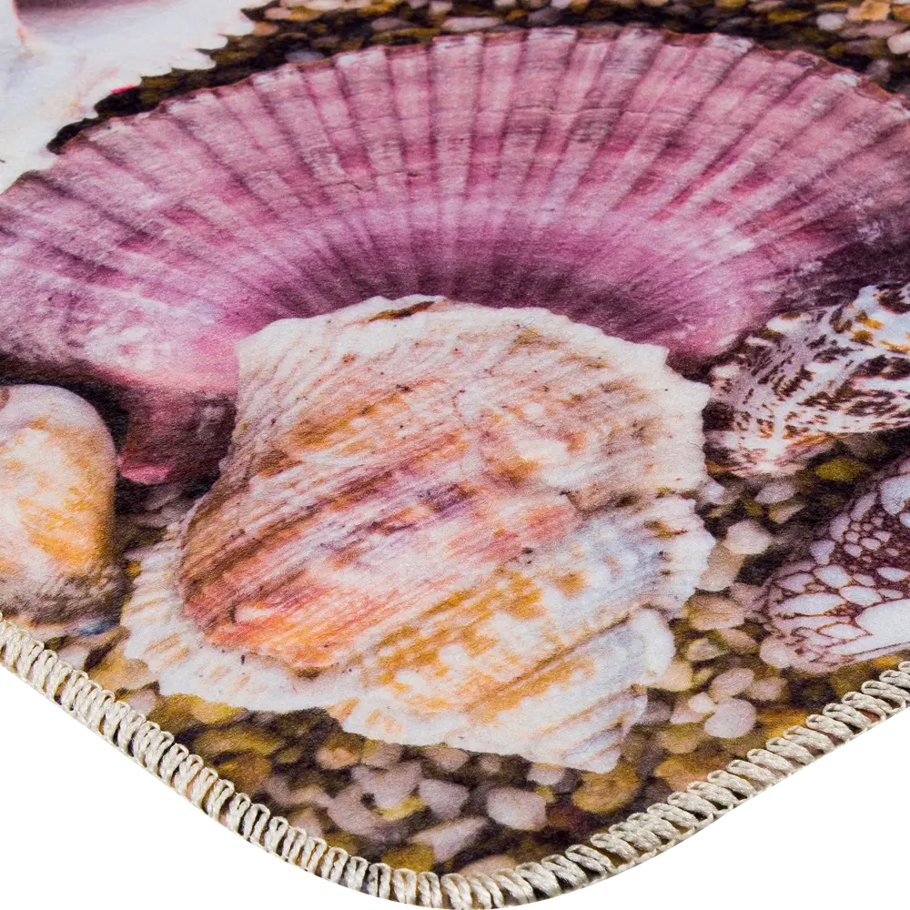 Набор ковриков для ванной комнаты Ракушки цвет коричневый PRIMANOVA STLM-2154860 - Вид №1