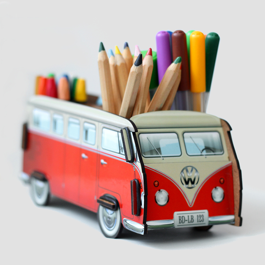 0006 Настольный органайзер vw t1 camper - красный BadLab  - Вид №1