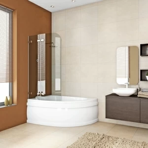 Шторка на ванну 140x160 GV-862BR прозрачное стекло 6 мм GUTEWETTER TREND PEARL