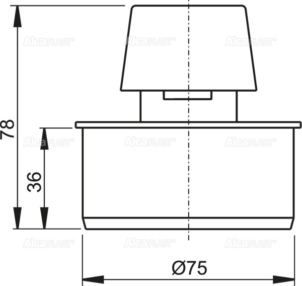Вентиляционный клапан DN75 ALCAPLAST APH75 - Вид №1