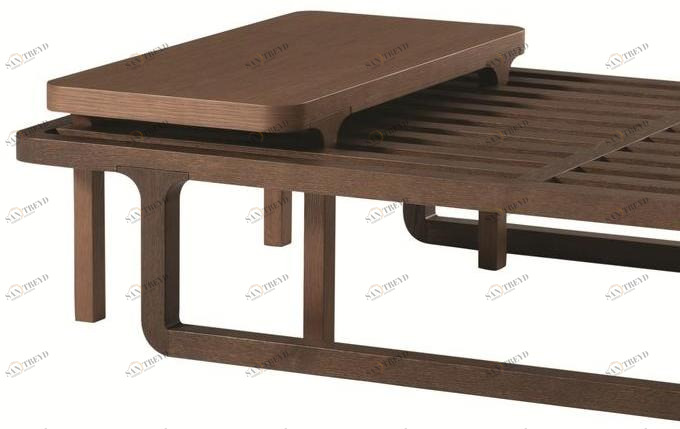 Roche Bobois Модульный прямоугольный сервисный столик из дуба Les contemporains sun-id-1501205