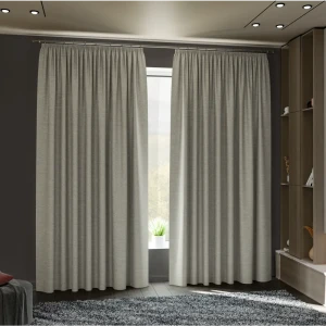 Комплект штор на ленте Нола 200x300 см цвет серо-бежевый