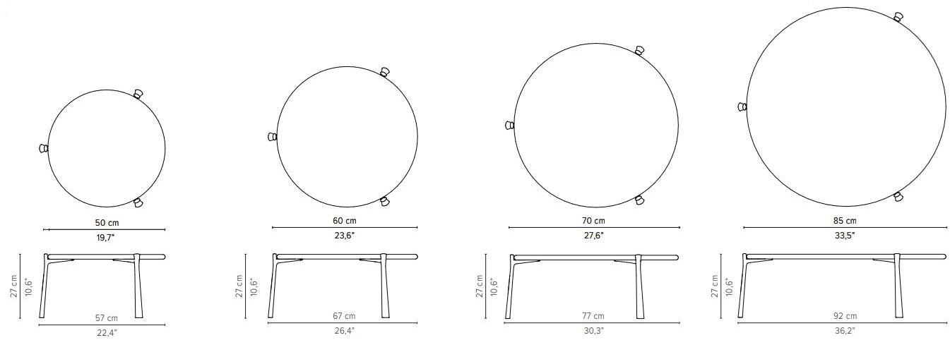 TRIBÙ Круглый садовый стол из алюминия и дерева Branch sun-id-1401178 - Вид №3