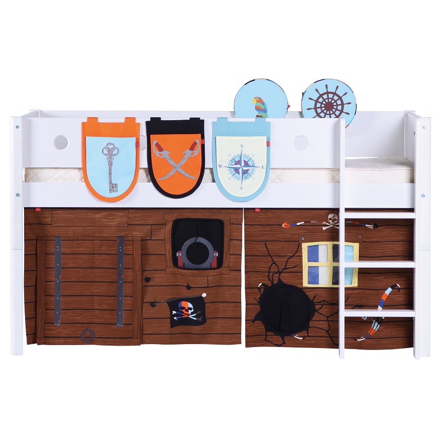 Кровать Flexa White с лестницей, 200 см, белая 801730940 - Вид №9