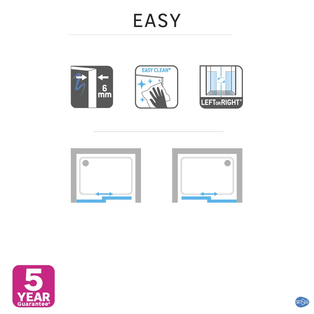 Комплект стекол для раздвижной душевой двери Sensea Easy 120 см стекло с шелкографией, цвет профиля на выбор 83631068 STLM-2203539 - Вид №13