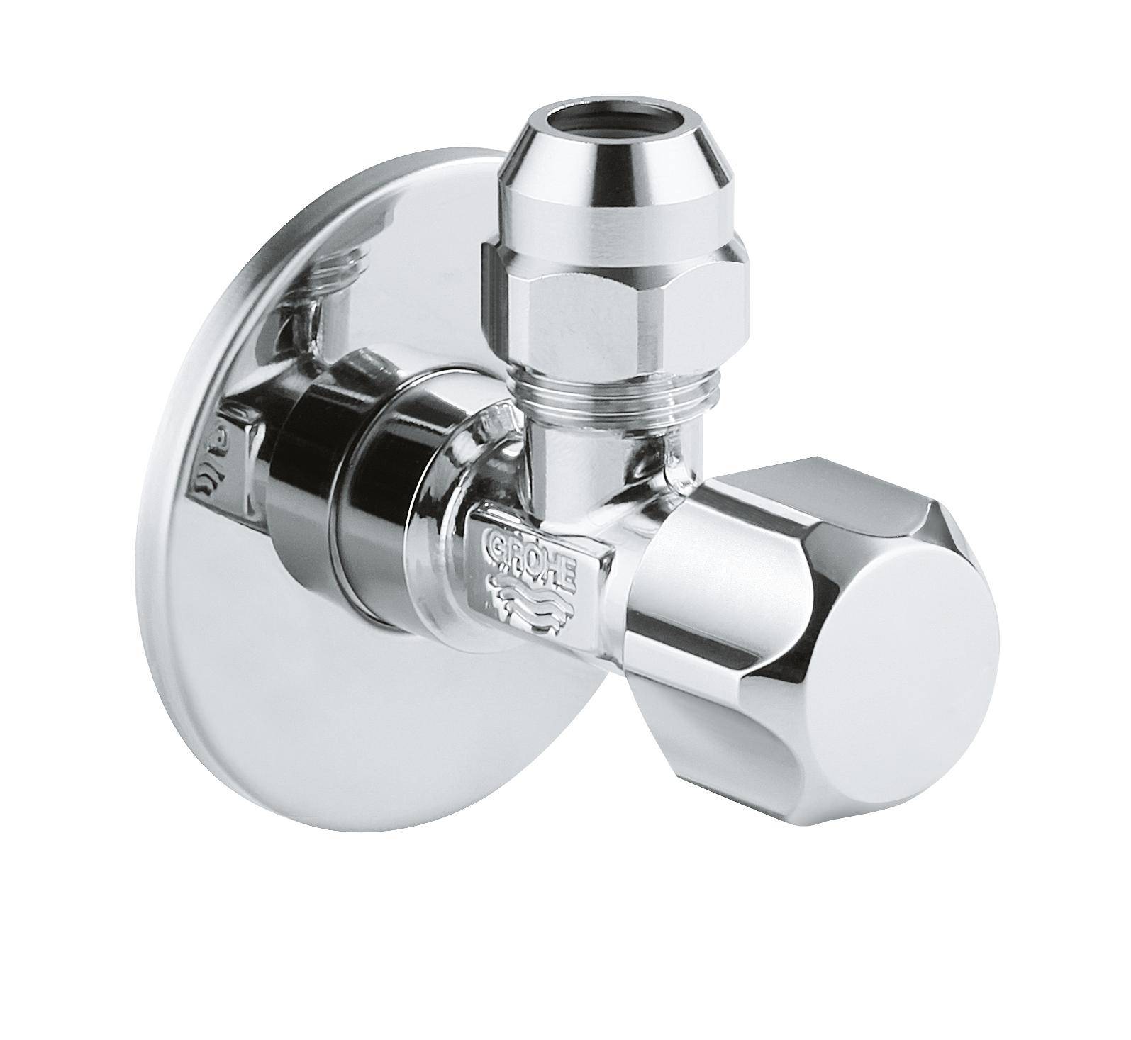 Вентиль угловой 1/2″ - 3/8″ GROHE для подключения смесителей, хром (2201800M) Spare Parts