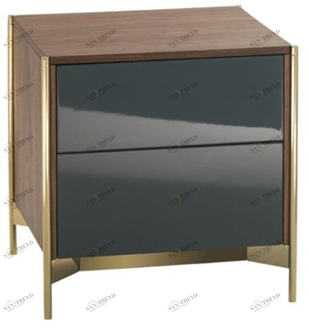 HC28 Cosmo Прикроватная тумбочка из лакированной древесины с ящиками Lonja 53c005