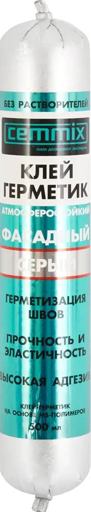Фасадный клей-герметик CEMMIX для швов и соединений 500 мл 82577365
