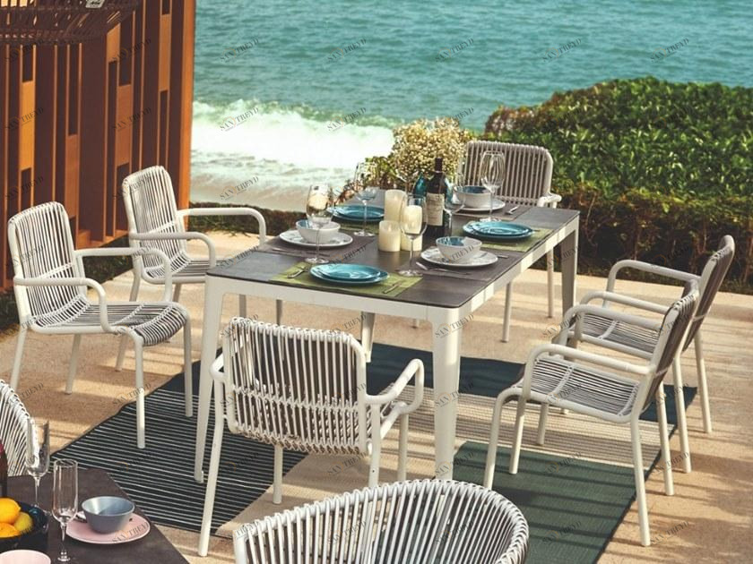 MOBIKA GARDEN Прямоугольный керамический садовый стол Petal sun-id-1380880