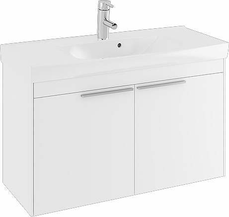 47385 Комплект мебели IFO Sense, с двумя дверцами, компактный, Ш = 600 мм, Ш1 = 622 мм, темно-серый  - Вид №3