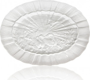 71511 Meissen Блюдо овальное 30см "Лебединый сервиз" (белый рельеф) Фарфор