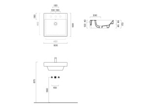 Квадратный умывальник
