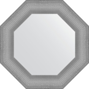 BY 3877 Зеркало в багетной раме - серебряная кольчуга 88 mm EVOFORM Octagon