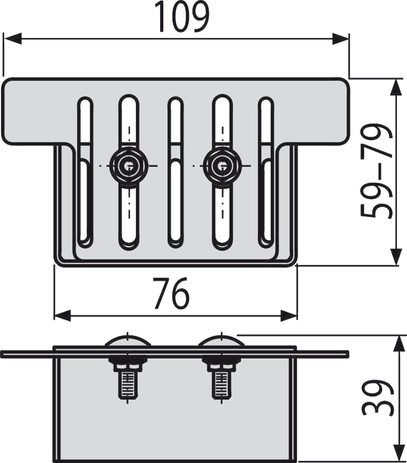 Перемычка для дренажных желобов 75 мм, нержавеющая сталь ALCAPLAST ADZP005 - Вид №2