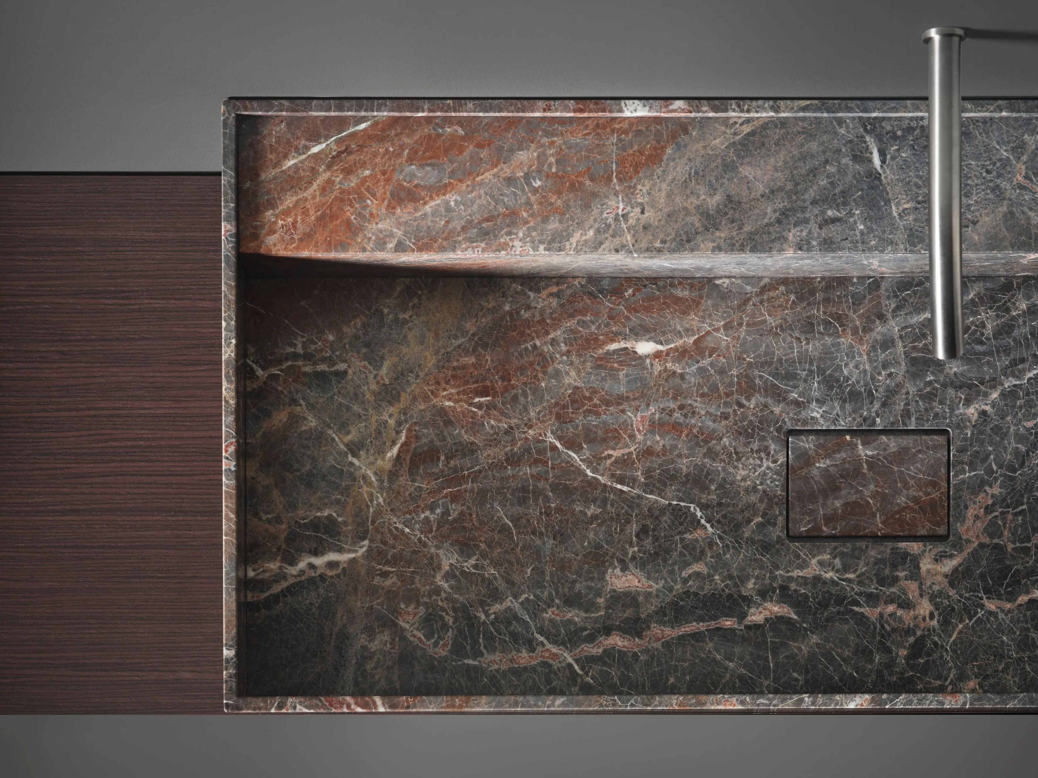 Серый мрамор Saint Laurent прямоугольный подвесной умывальник Falper Minimum ARCH-00121104 - Вид №3