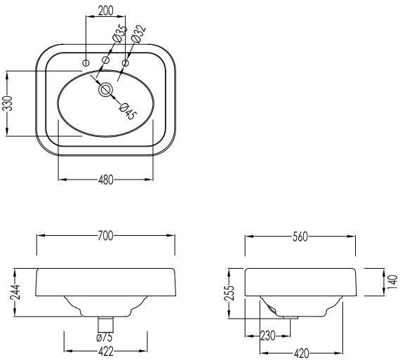 Напольная раковина стоящая овальная Devon&Devon BLUES sun-id-1472909 - Вид №6