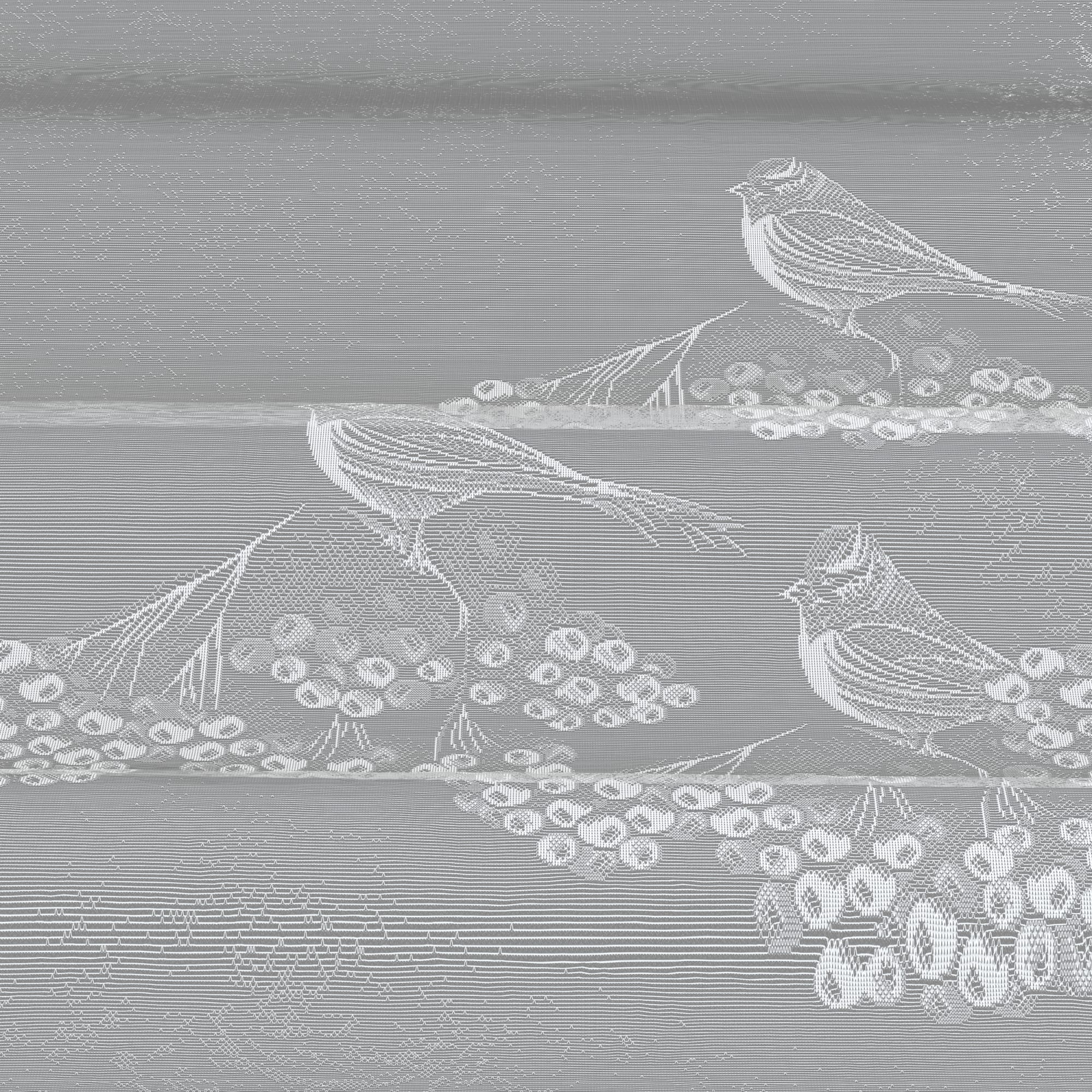 85276014 Тюль для кухни "Снегири" 200x165 см цвет белый Santreyd  - Вид №2