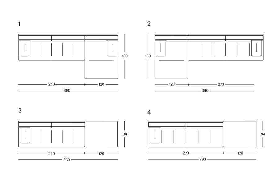 Секционный диван из ткани Zanotta Милан ARCH-00108003 - Вид №3