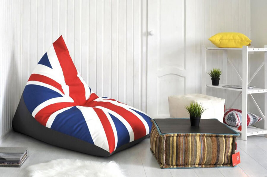 Пуф UK Lazy T английский флаг LAZY LIFE PARIS ДИЗАЙНЕРСКИЕ 051165 Белый;красный;синий;разноцветный  - Вид №4