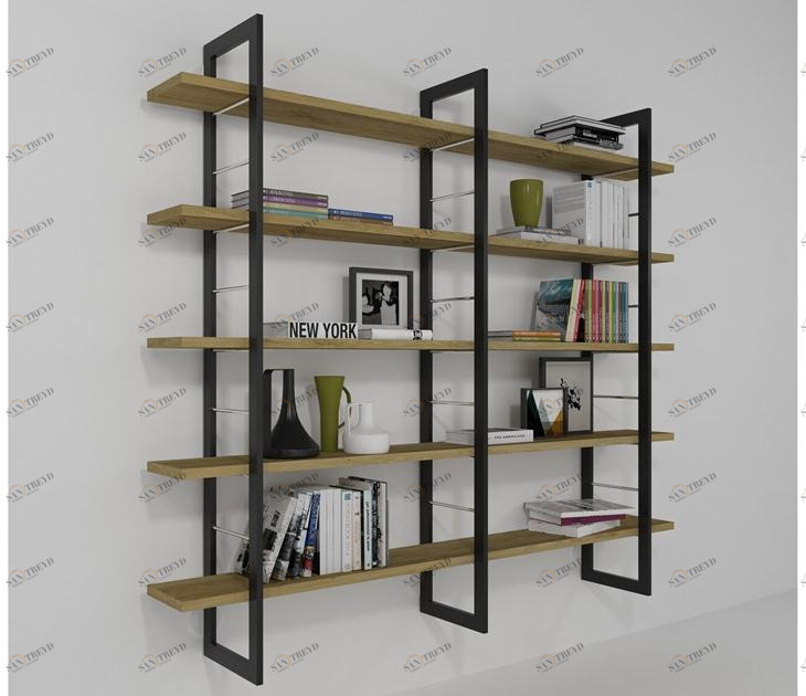 Barel Настенный книжный шкаф из фанерованного дерева и железа sun-id-1348525