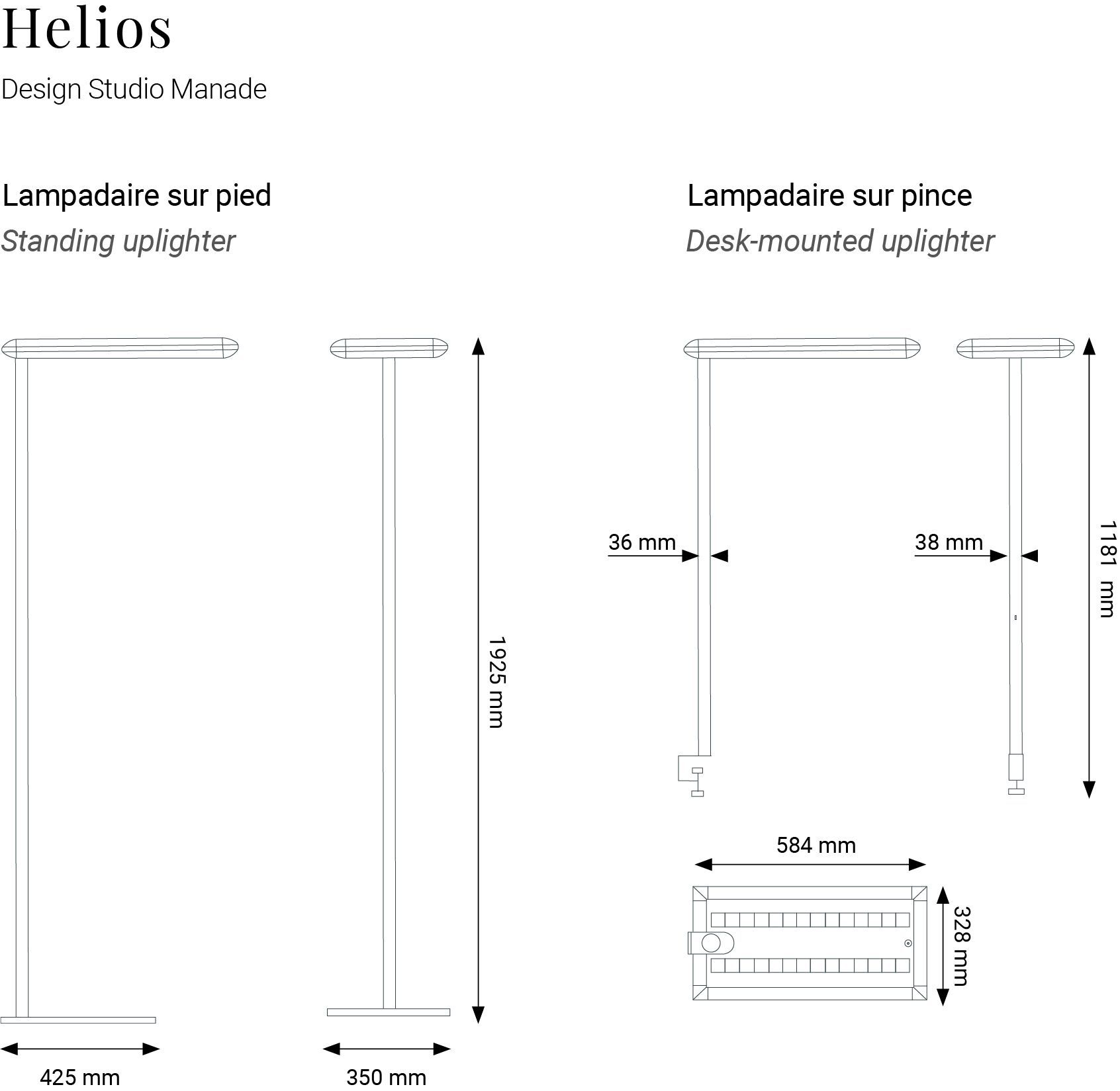 Настольная лампа с диммером и зажимом Manade Helios ARCH-00067356 - Вид №3
