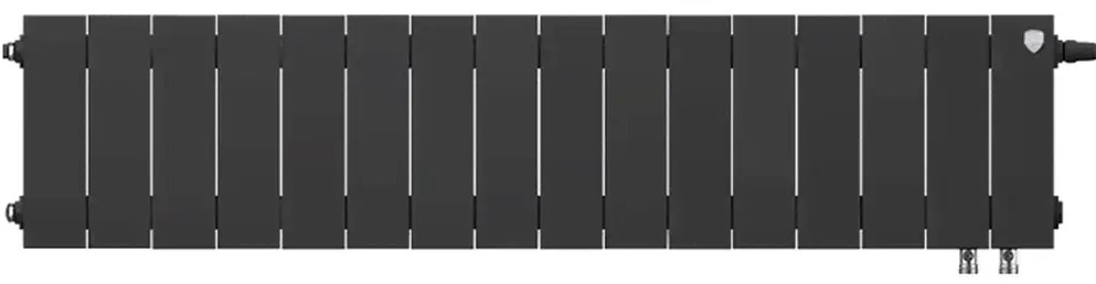 86733740 Радиатор секционный Royal Thermo Pianoforte VDR 200/100 16 секций нижнее правое подключение биметалл черный STLM-0071110