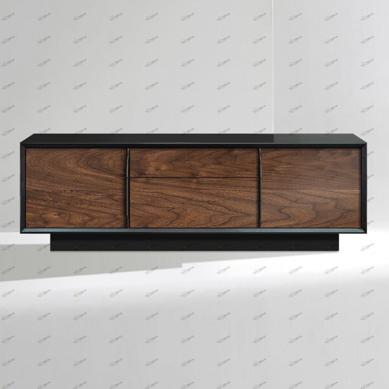 Тумба длинная с 2 ящиками американский орех Garon ACWD GARON 00-3981952 Коричневый;черный 