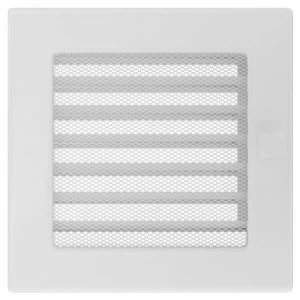 Вентиляционная решетка Kratki 17х17 с жалюзи (белая)