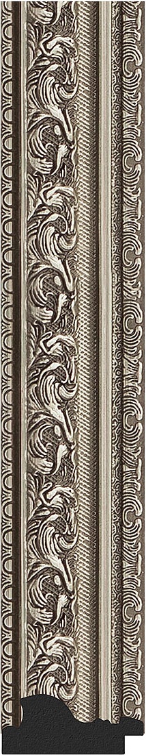 BY 7025 Зеркало в багетной раме - виньетка состаренное серебро 56 mm EVOFORM Octagon - Вид №3