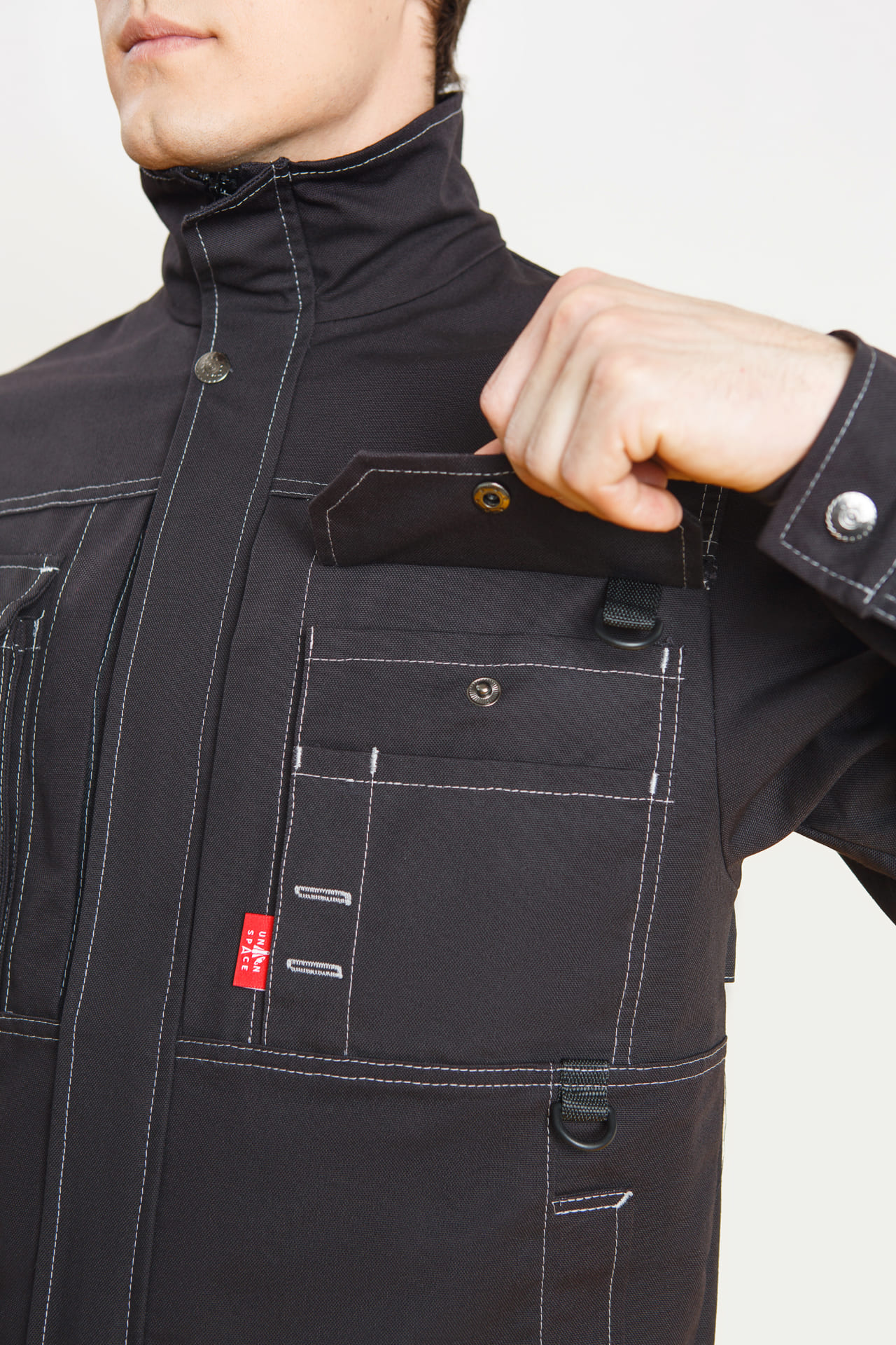 62590 Куртка  черная Union Space  Летняя спецодежда  размер 48-50/182-188  - Вид №5