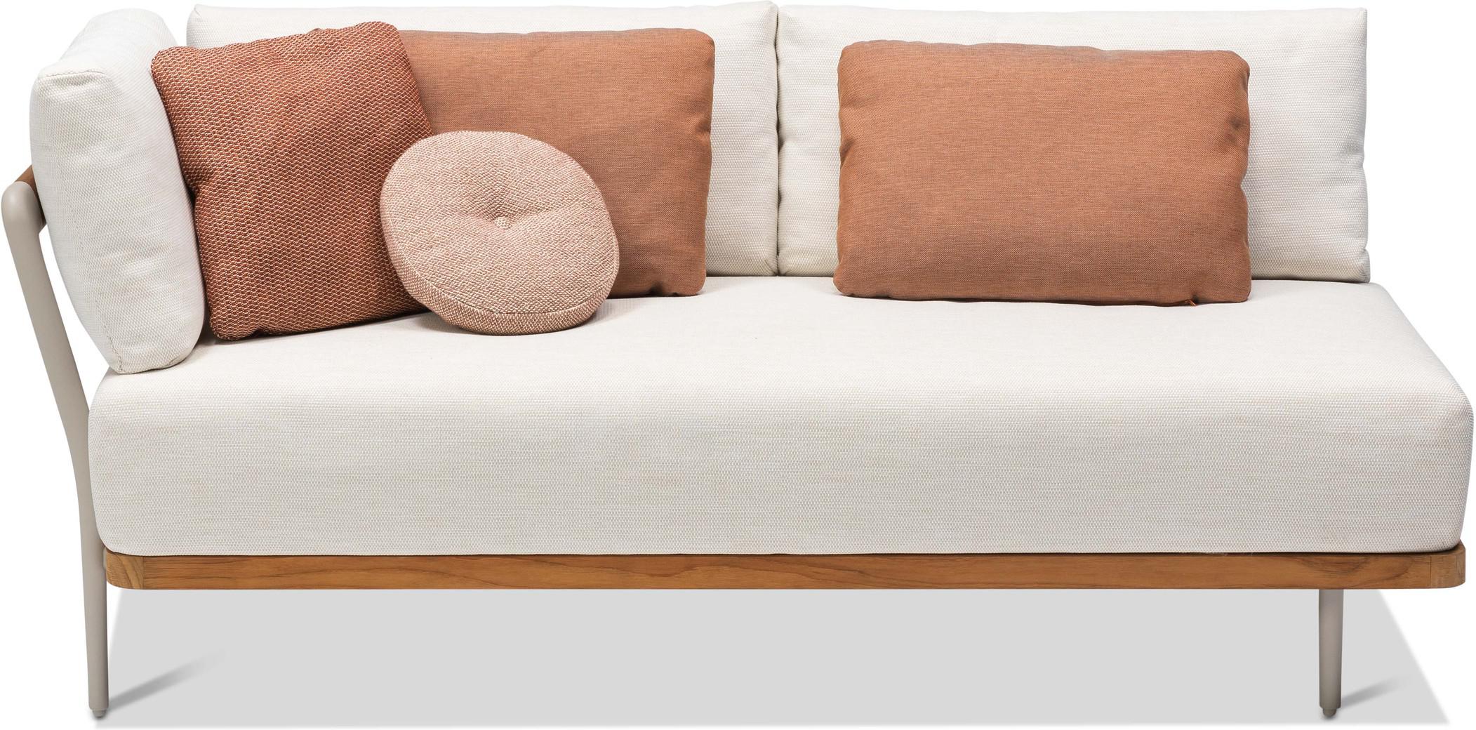 MNST266 Правое угловое двойное сиденье кремень teak Manutti Flex - Вид №1