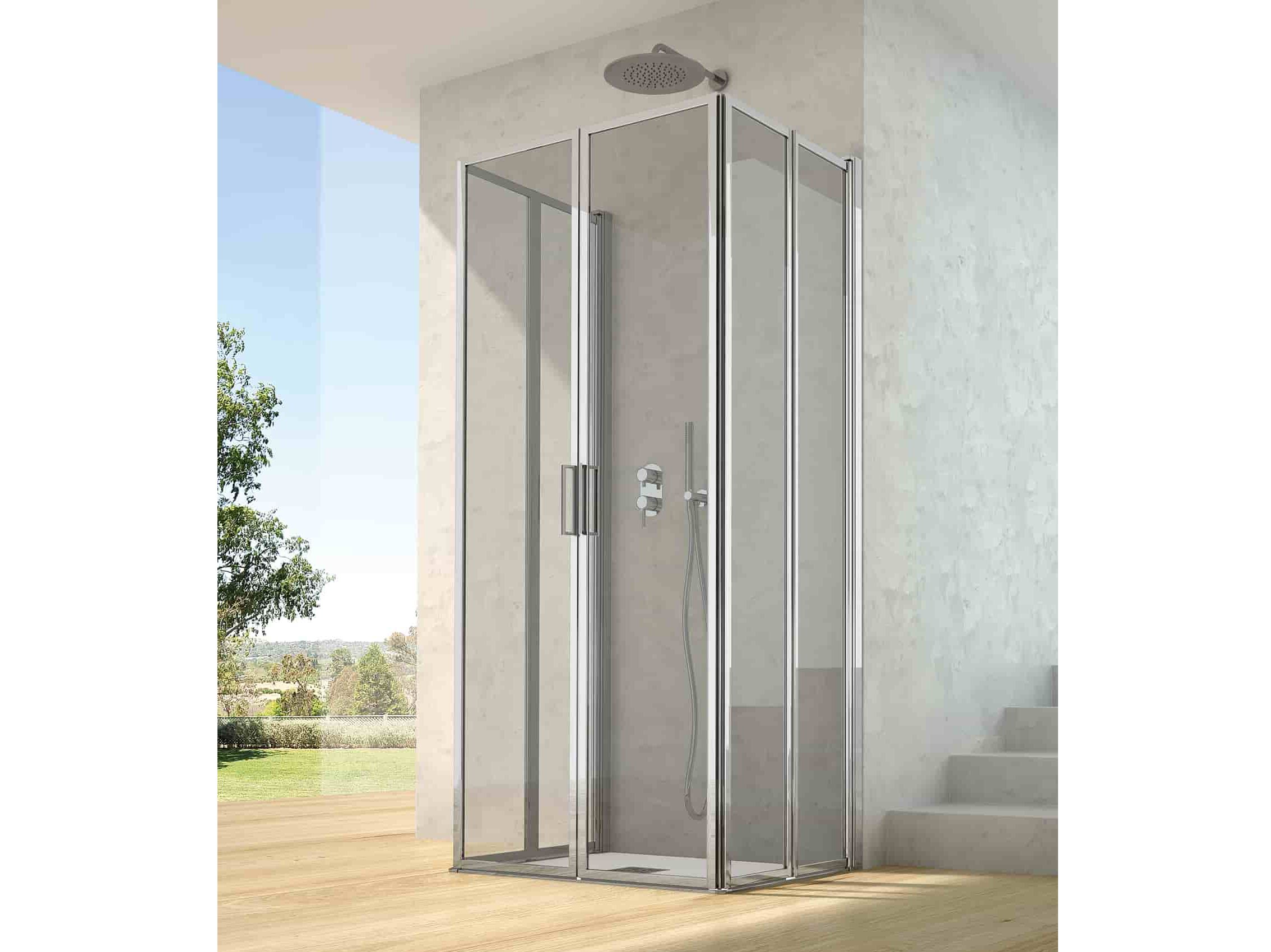 Алюминиевая и стеклянная душевая кабина с раздвижной дверью CSA Box Doccia Женева ARCH-00114815