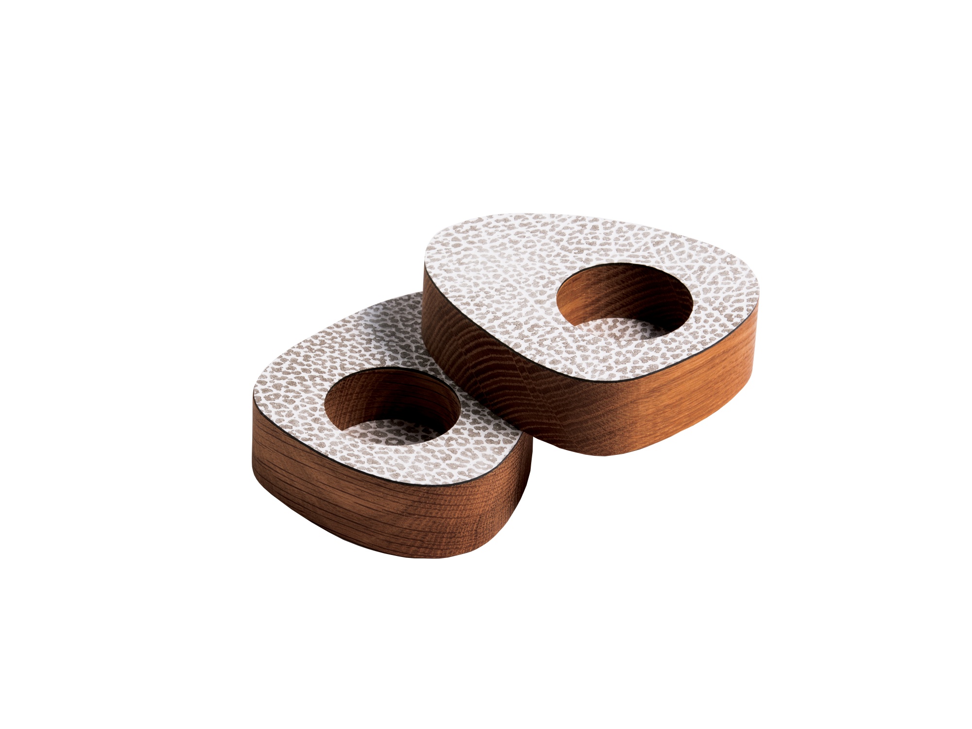 98980 HIPPO white-grey подсвечник для чайных свечей, фигурный 8х10х2,5см, набор 2шт;LIND DNA 