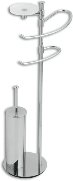857(08) Stil Haus Liz, стойка: мыльница + полотенцедержатель + бумагодержатель + ёрш металличес., цвет хром