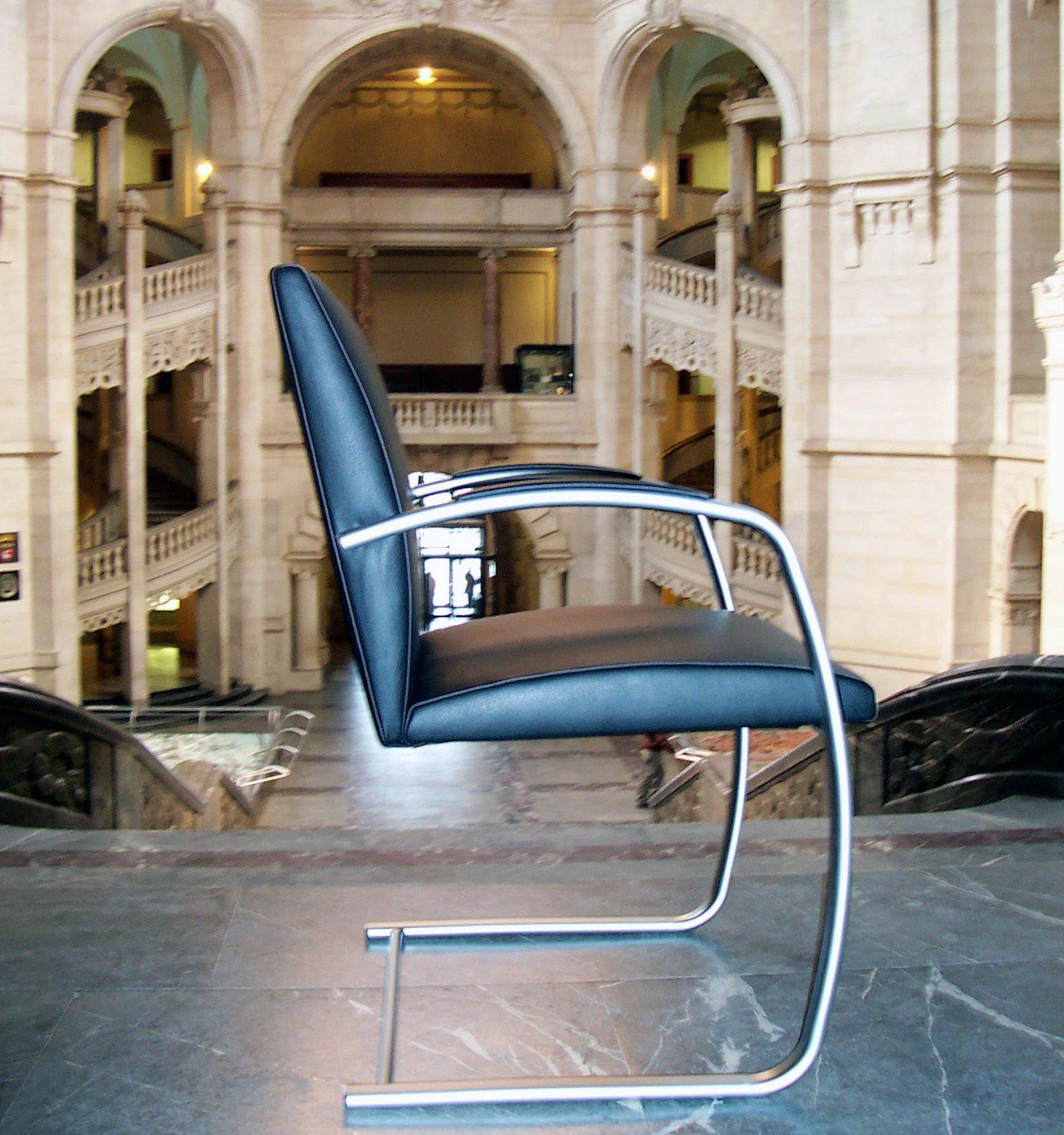 Кожаный консольный стул с подлокотниками Spiegels .prado ARCH-00149674 - Вид №7