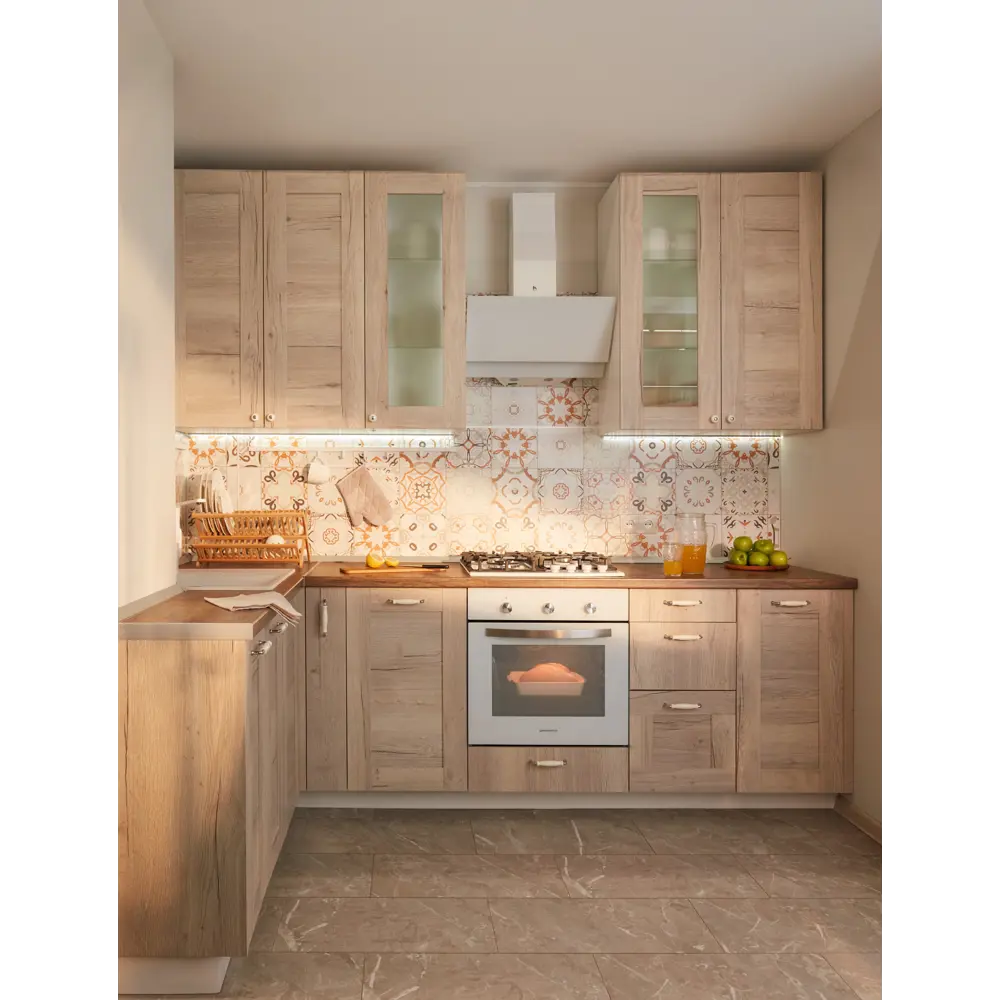 Фасад кухонный Delinia ID со стеклом Касли 39.7×76.5 см в стиле светлое дерево 86881061 STLM-1499706 - Вид №5