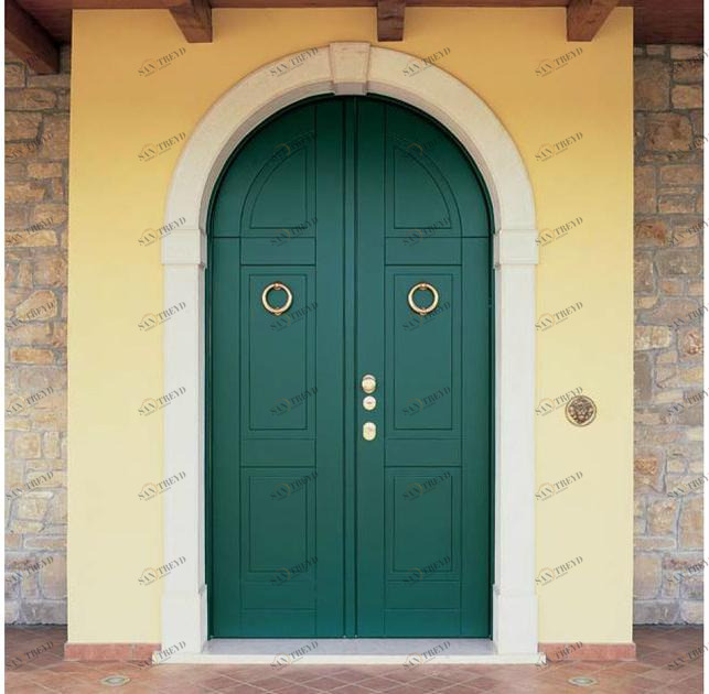 CARMINATI SERRAMENTI Арочная бронированная входная дверь для улицы Porte e portoni d'ingresso in legno sun-id-1396271