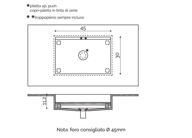 Подвесная раковина Corian® с столешницей Acquapazza Corian ® elements ARCH-00129946 - Вид №3