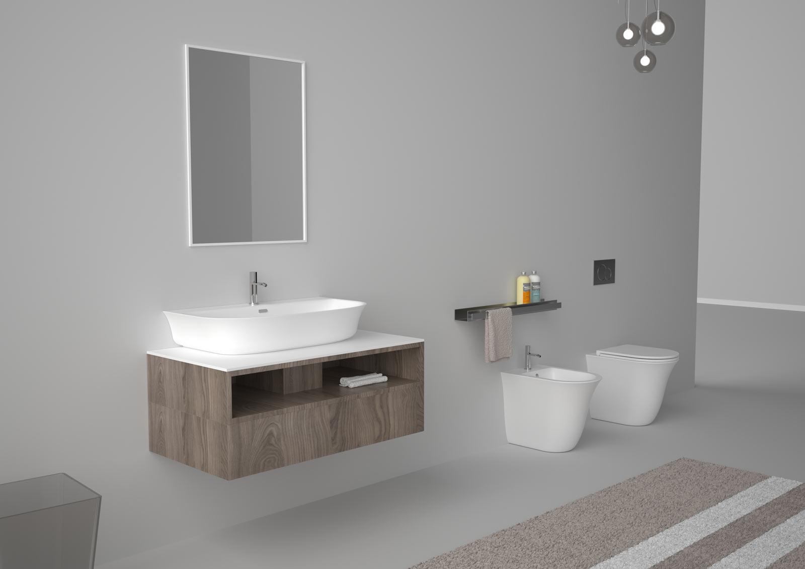 FLLAVBW8023 Подвесная раковина настенная GSG CERAMIC Flut - Вид №5