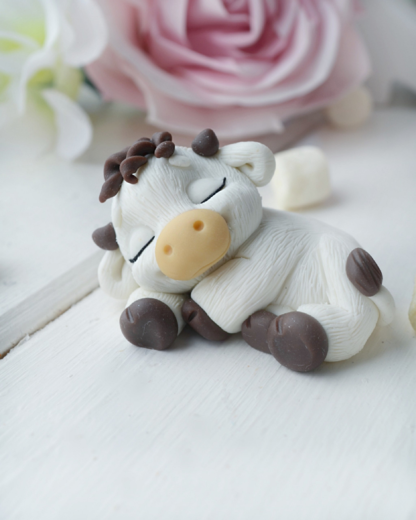 10549 Форма "Бычок мини спит S" силикон HobbyPage 