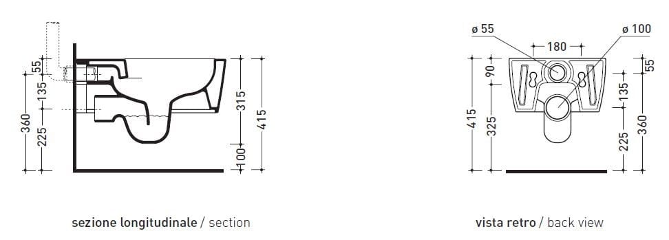 Керамический подвесной туалет Ceramica Flaminia ссылка ARCH-00147232 - Вид №3
