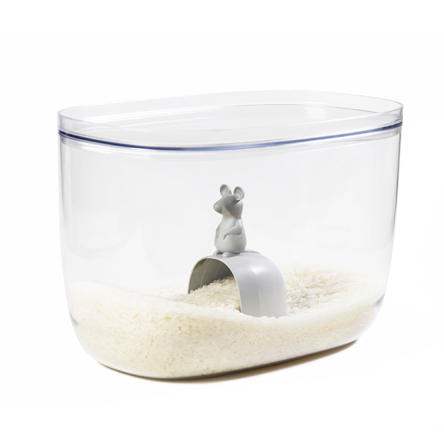 QL10298-CL-GY Контейнер с мерной ложкой lucky mouse 7 л Qualy 