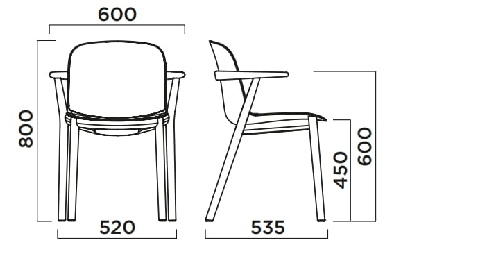 Стул из полипропилена и дерева с подлокотниками Infiniti Relief ARCH-00048986 - Вид №6